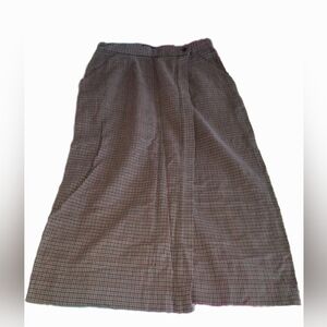 Vintage Pencil Skirt Brown Blue 100%  Cotton